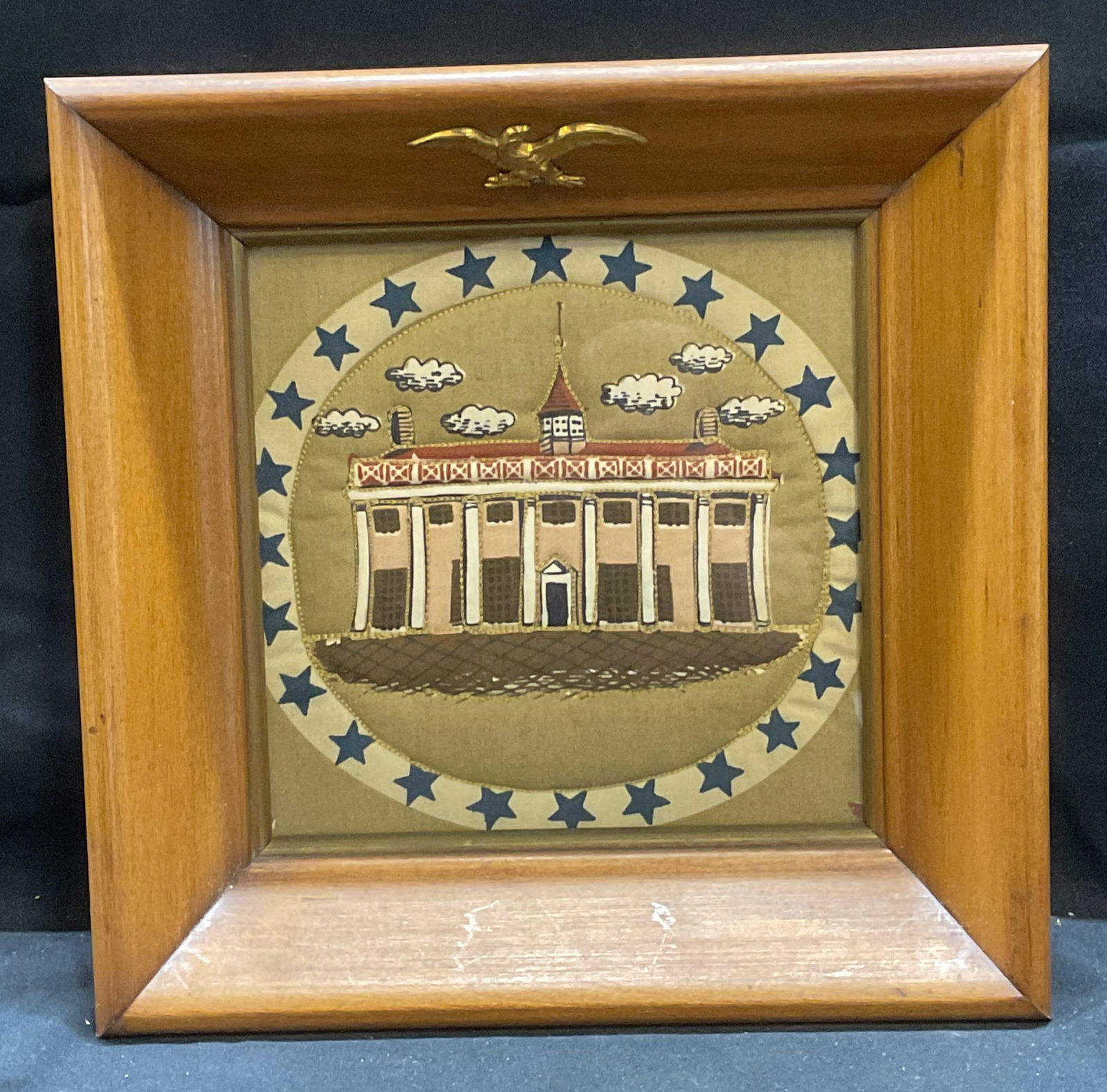 Antique Folk Art Quilted Textile, Americana (1 of 6)