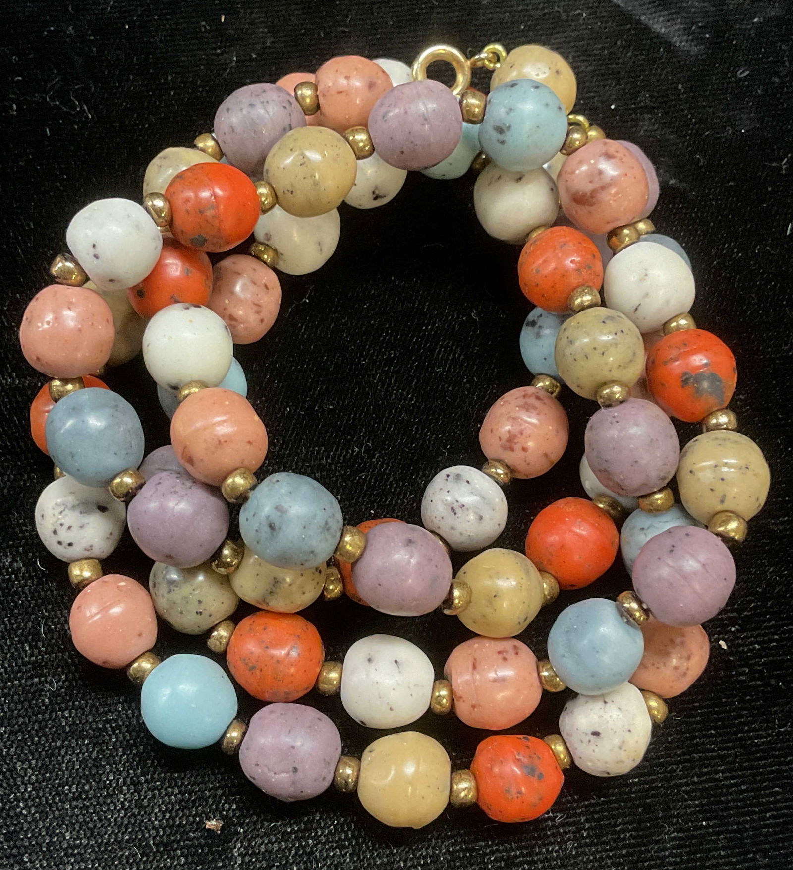 Vintage Multicolor Faux Stone Beaded Necklace (1 of 6)