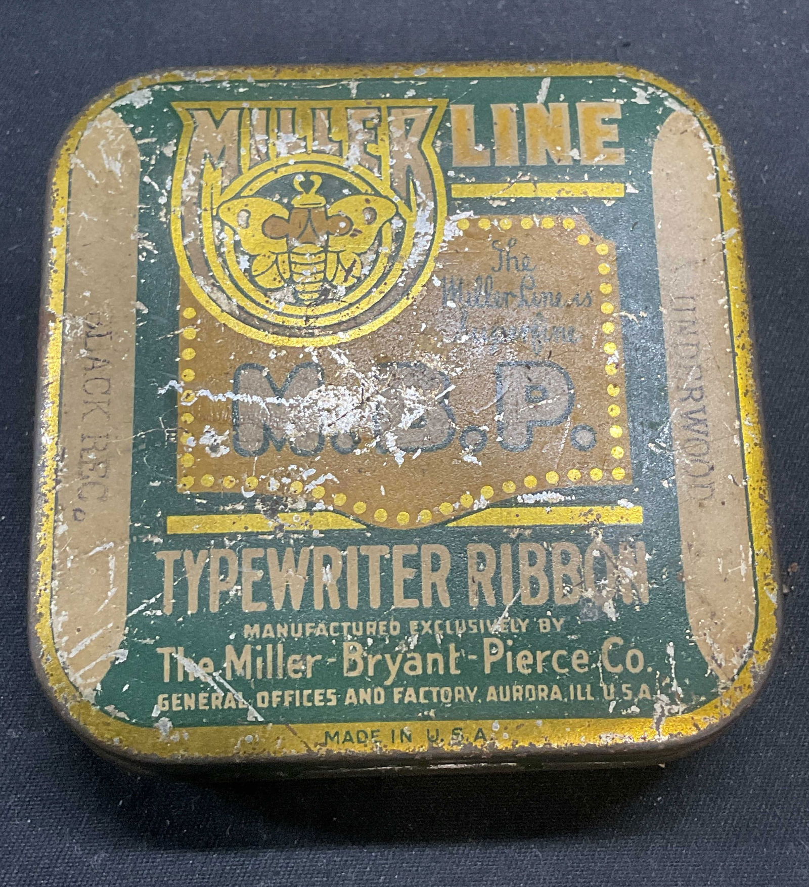 Vintage miller line Typewriter Ribbon Tin (1 of 7)