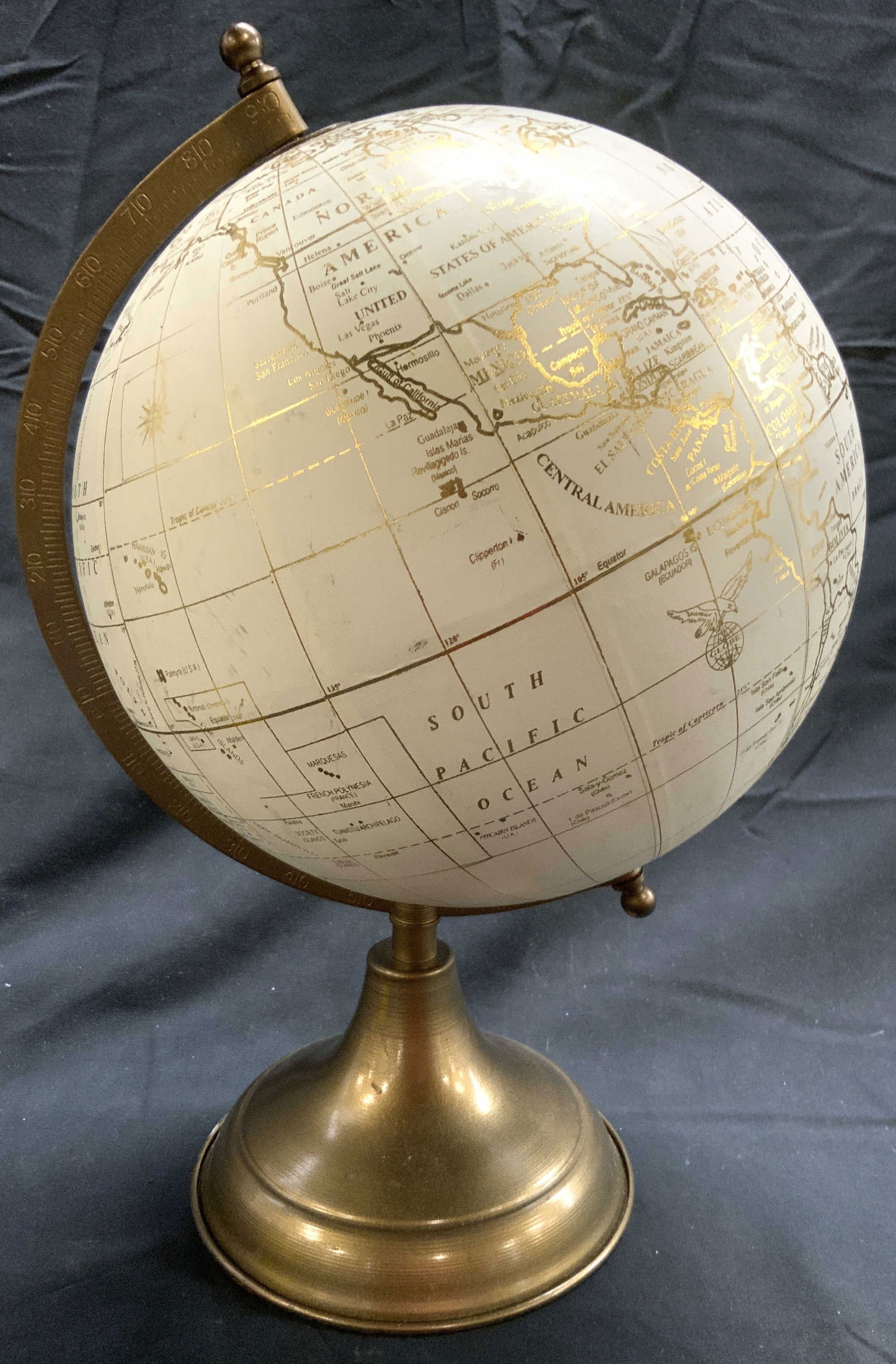 White & Gold Toned Tabletop Globe (1 of 7)