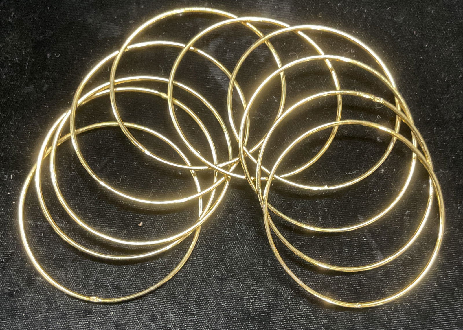 Set 10 Gold Tn Skinny Stacking Bangle Bracelets (1 of 6)