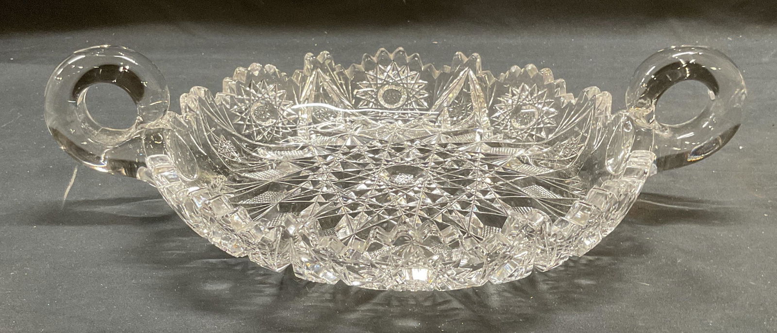 Vintage Hand Cut Crystal Platter with Handles (1 of 6)