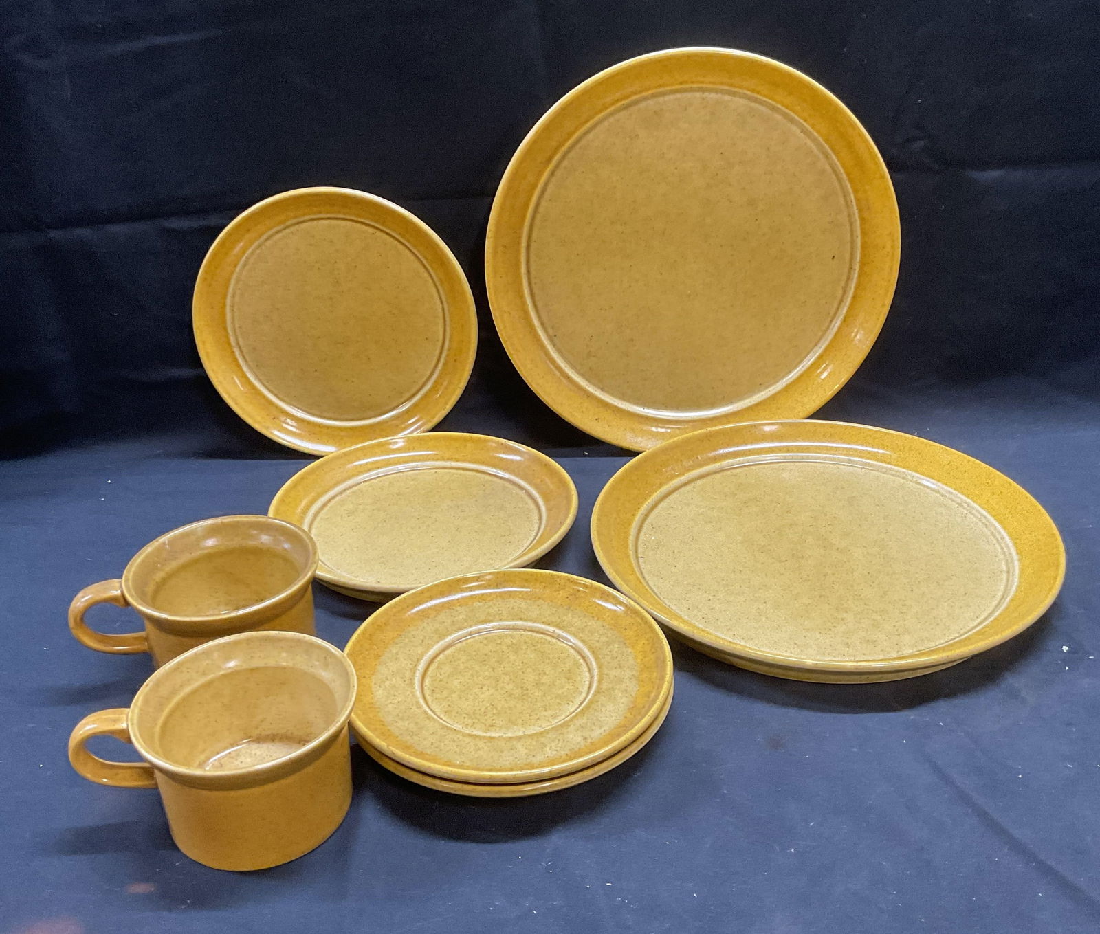 Set 8 MCM Mustard Yellow Ceramic Tableware (1 of 8)