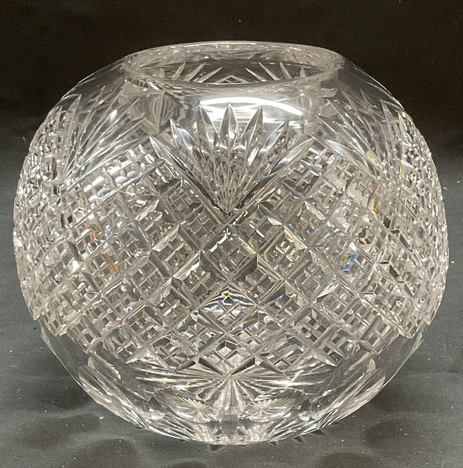 Vintage Hand Cut Crystal Rose Bowl Vase (1 of 6)