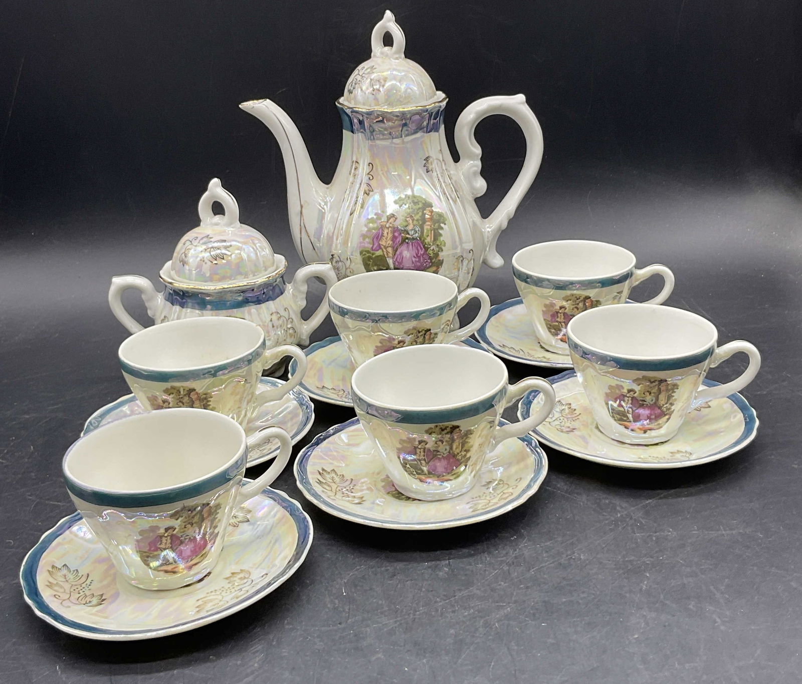 Set 14 JAYS Demitasse Lusterware Tea Service (1 of 9)