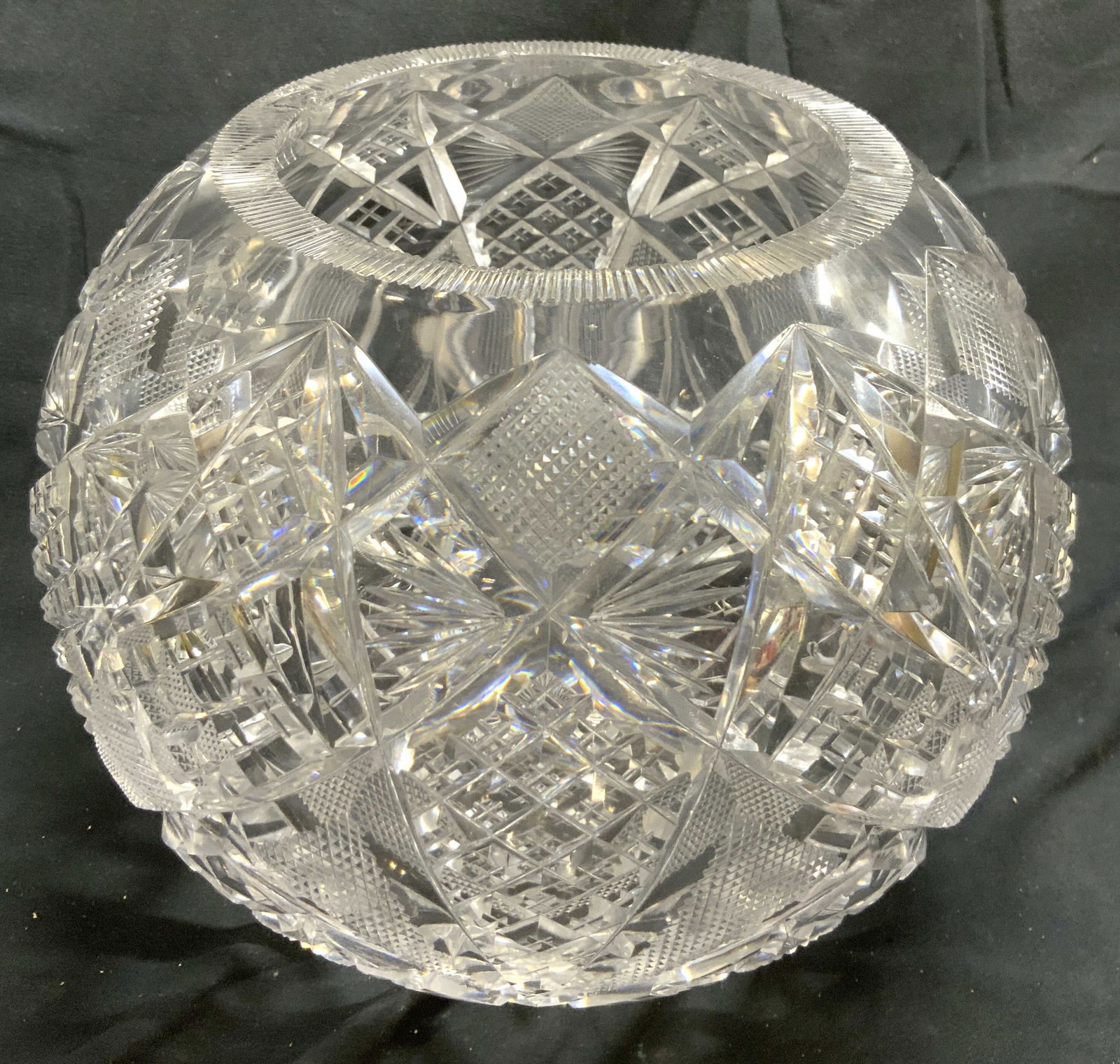 American Brilliant Cut Crystal Spherical Vase (1 of 8)
