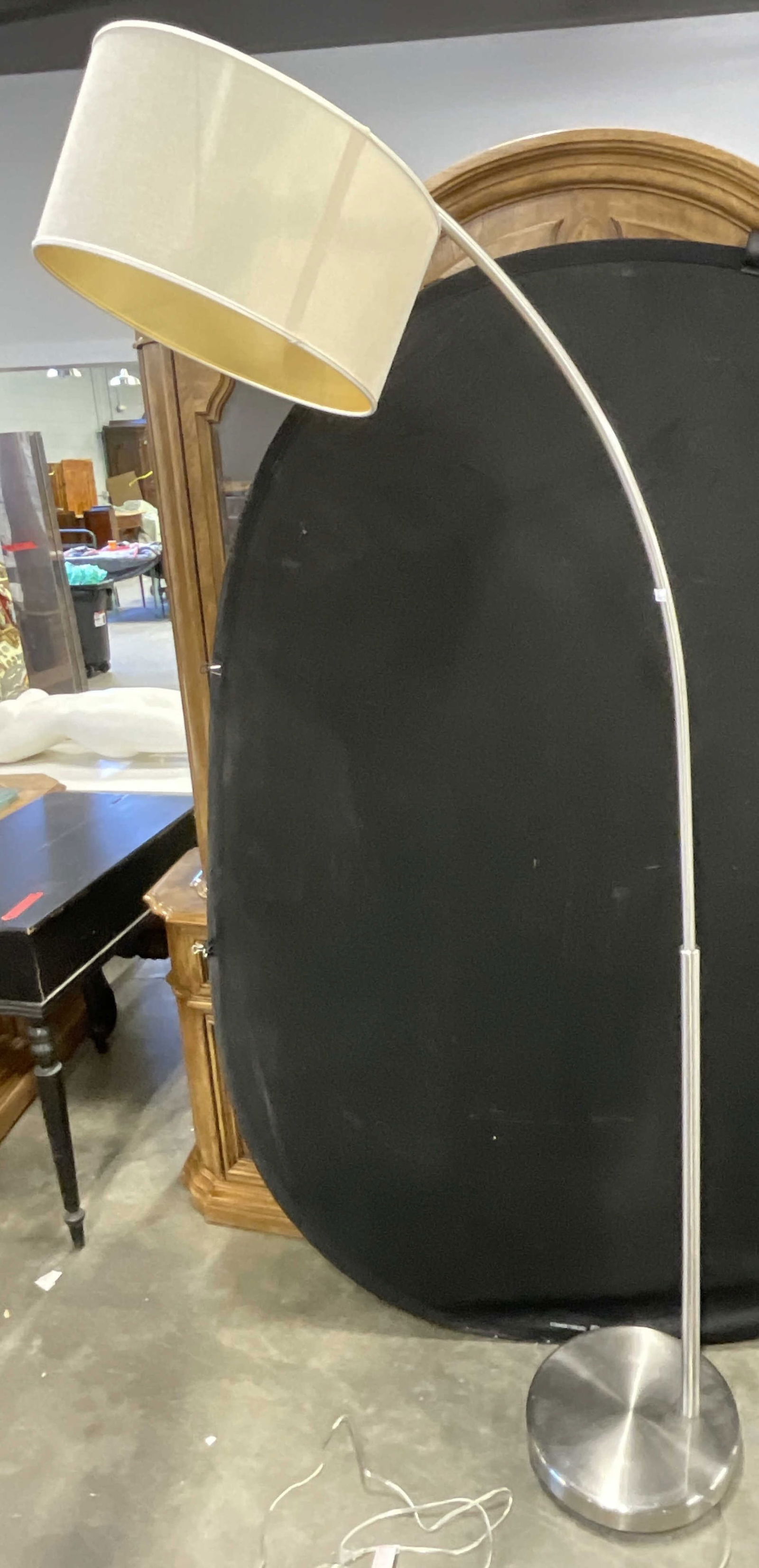 Modern Arc Floor Lamp W/ Drum Shade (1 of 9)