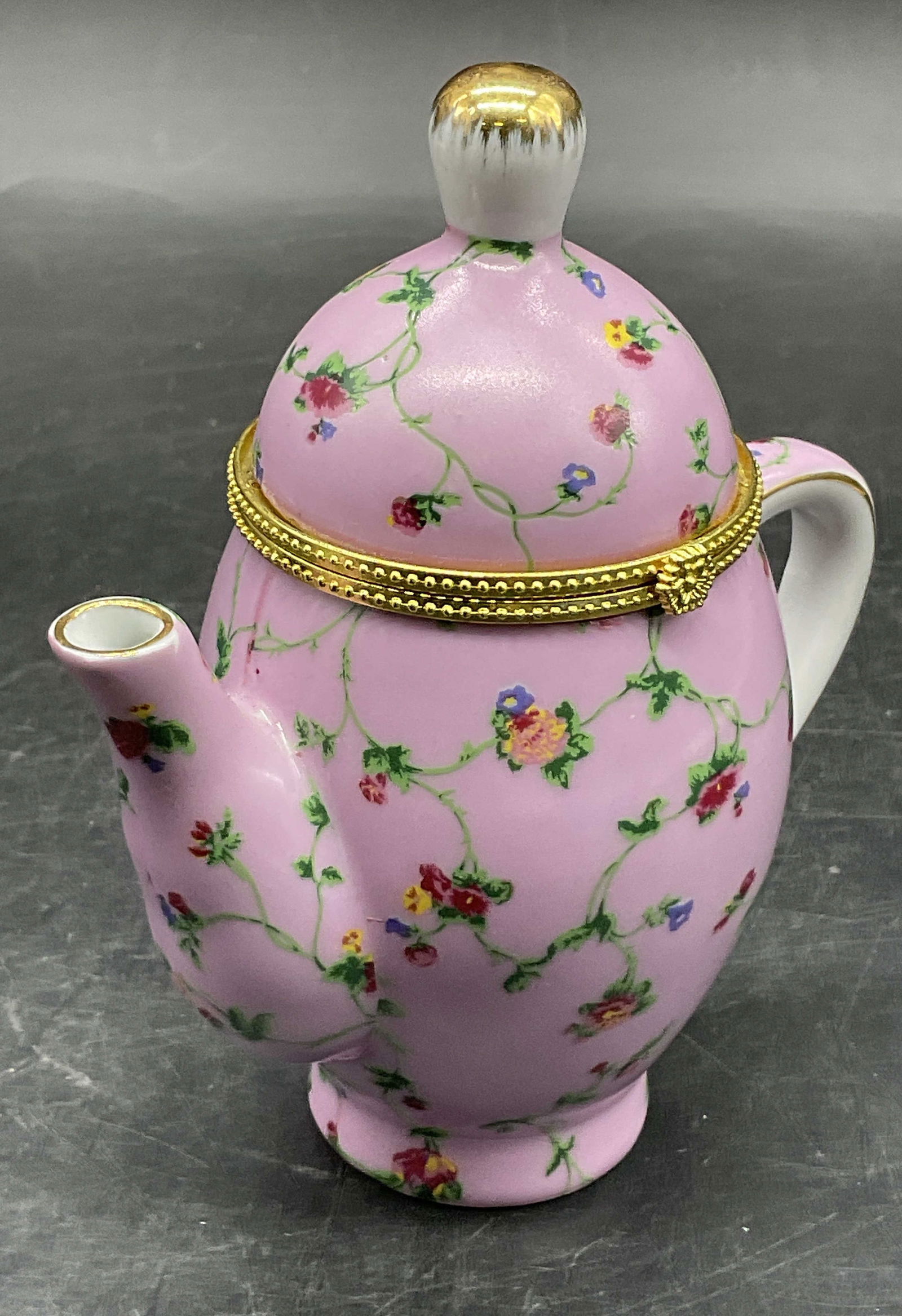 Floral Motif Teapot Form Trinket Box Candle Holder (1 of 8)