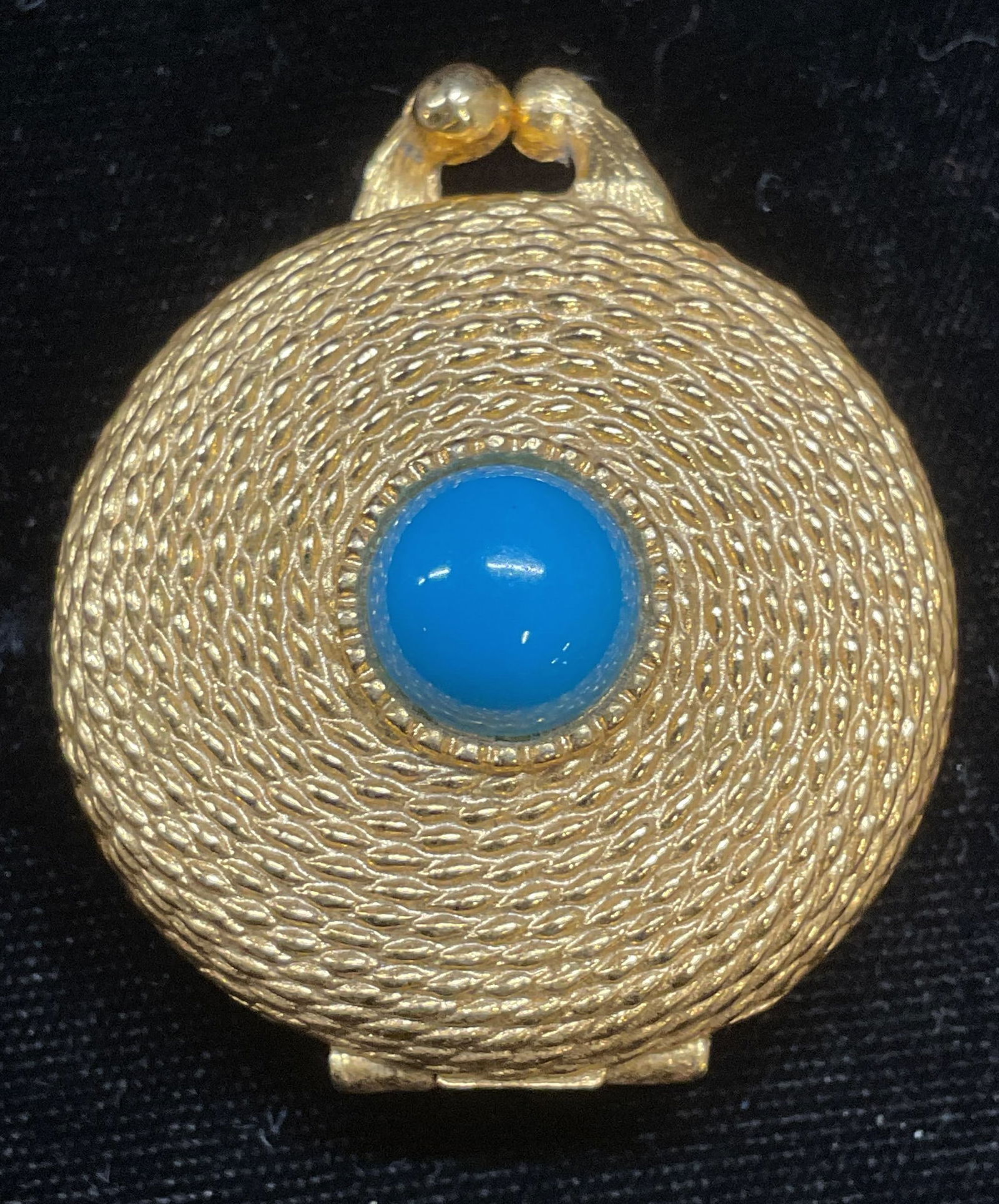 Estee Lauder Gold Tn Faux Turquoise Solid Perfume (1 of 6)