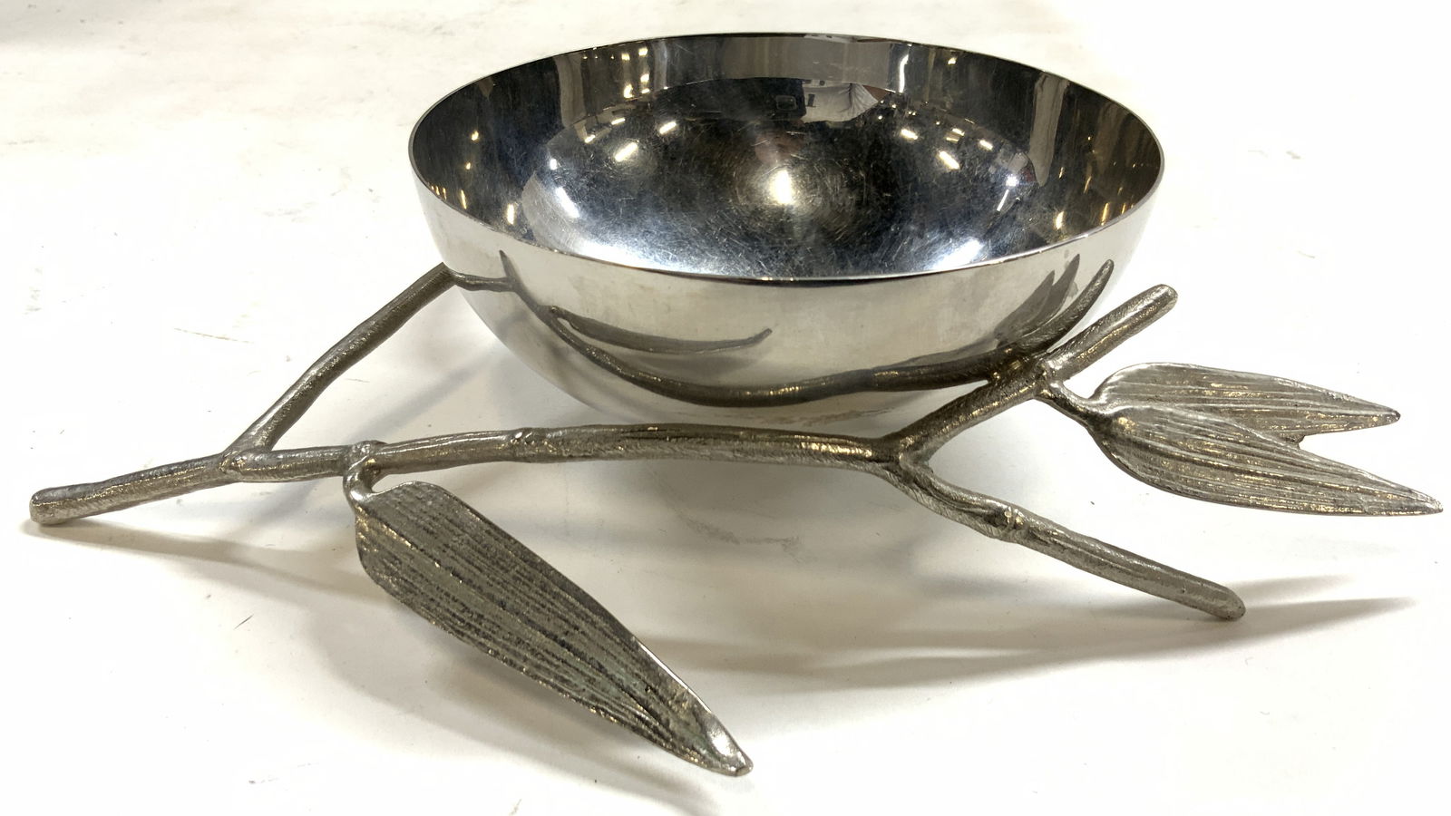 MICHAEL ARAM Silver Toned Metal Bamboo Bowl (1 of 8)