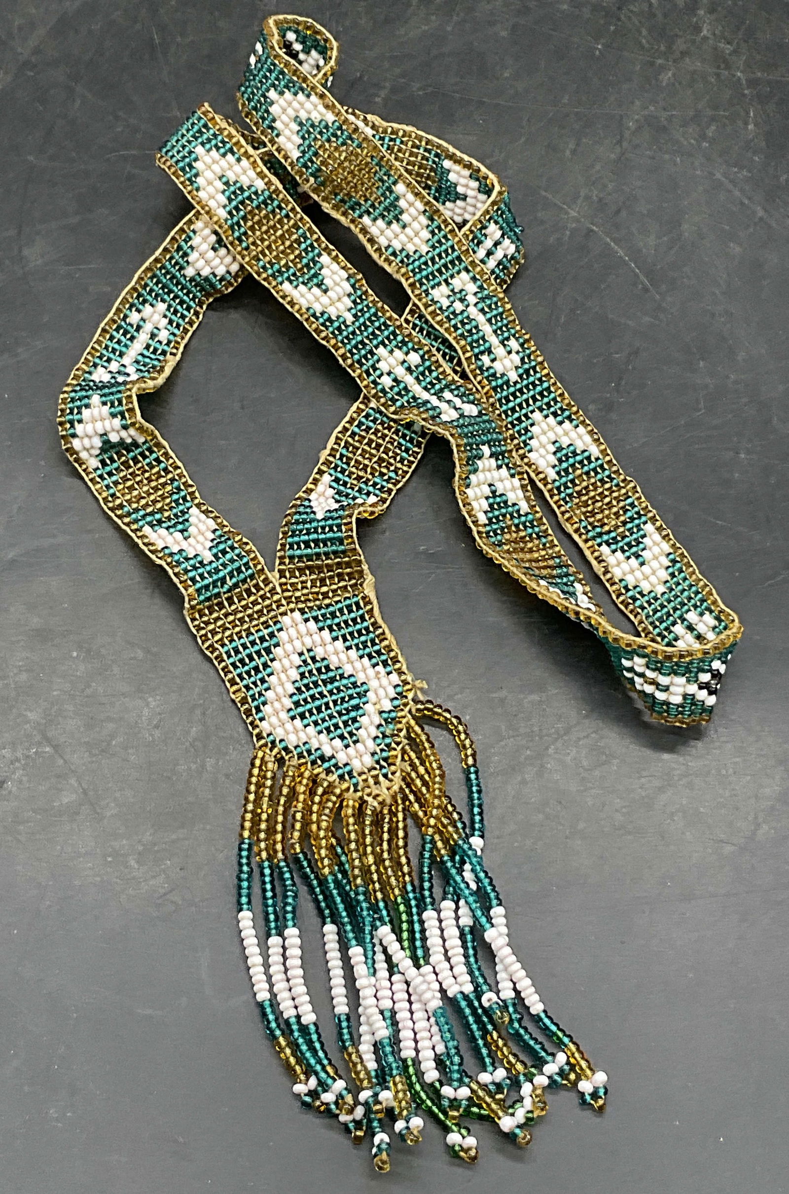 Vintage Multicolored Seed Beaded Necklace (1 of 8)