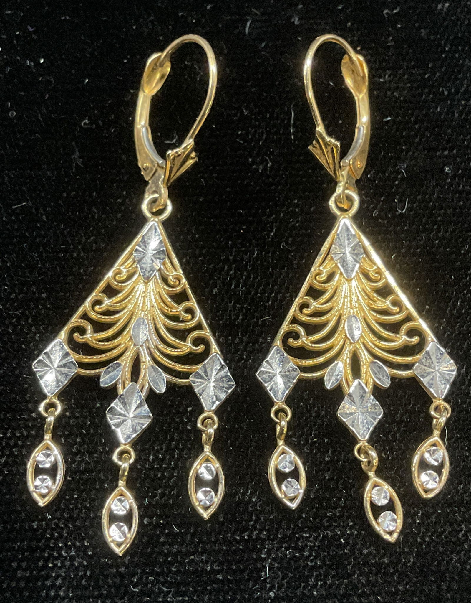 Vintage 14k Gold Chandelier Earrings (1 of 6)