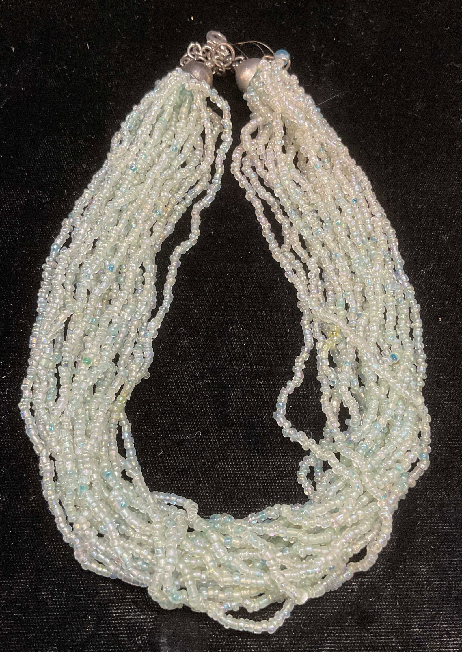Vintage Blue Seed Bead Multi Strand Necklace (1 of 6)