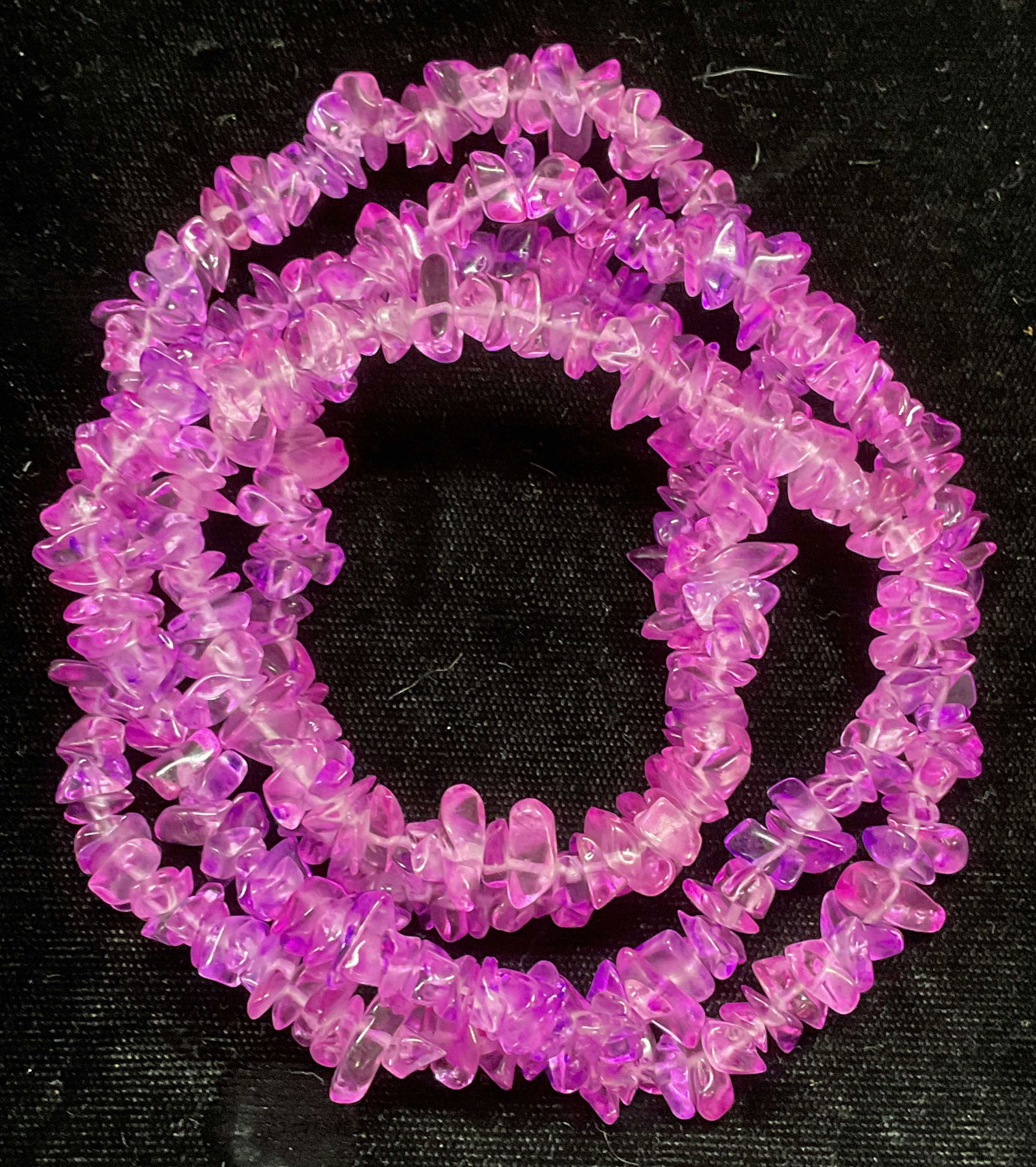 Purple Faux Stone Lucite Chip Bead Necklace (1 of 6)