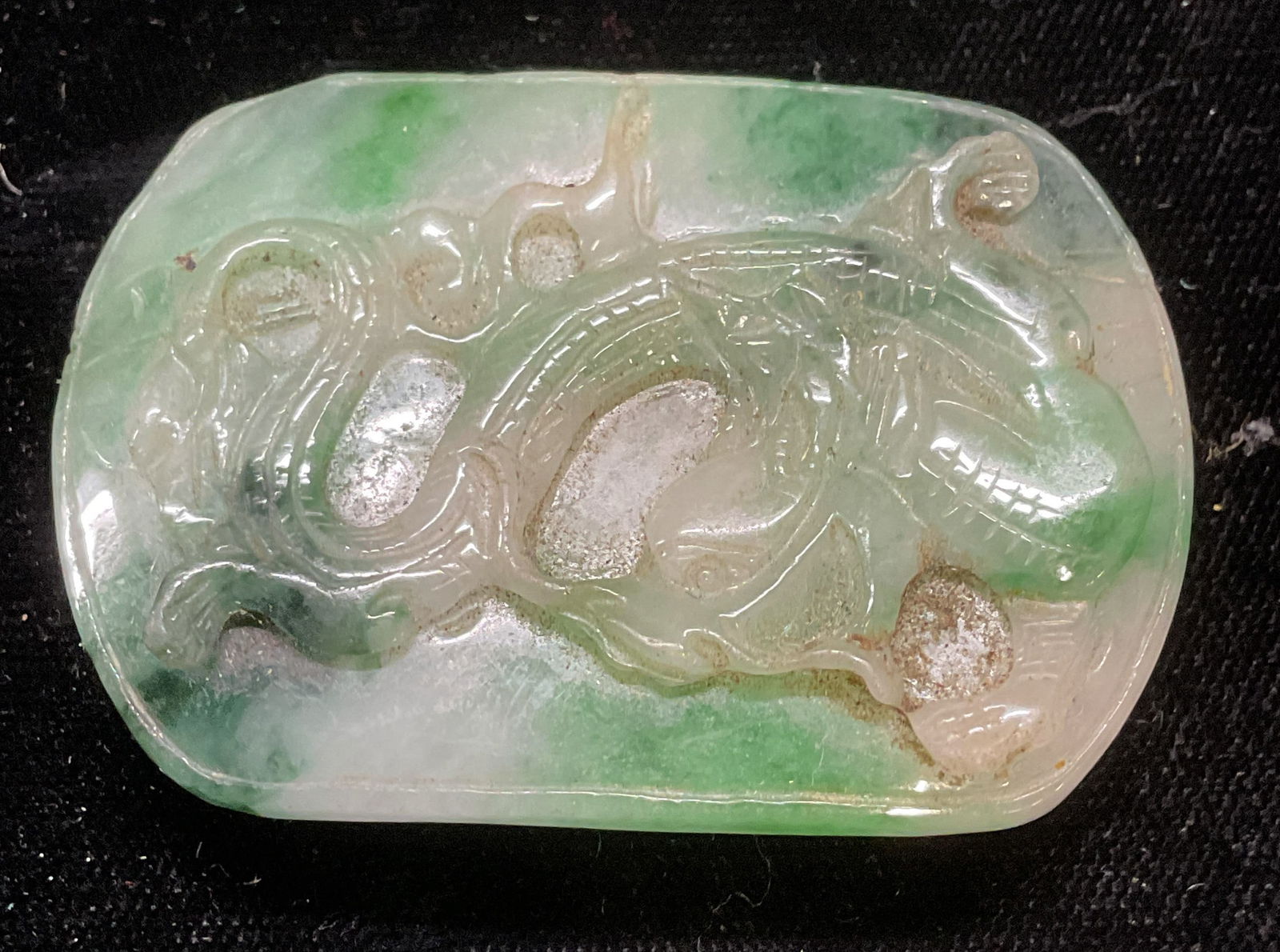 Vintage Asian Carved Jade Dragon Pendant (1 of 6)