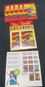 Group Super Hero Stamps, Postcards, First Issues