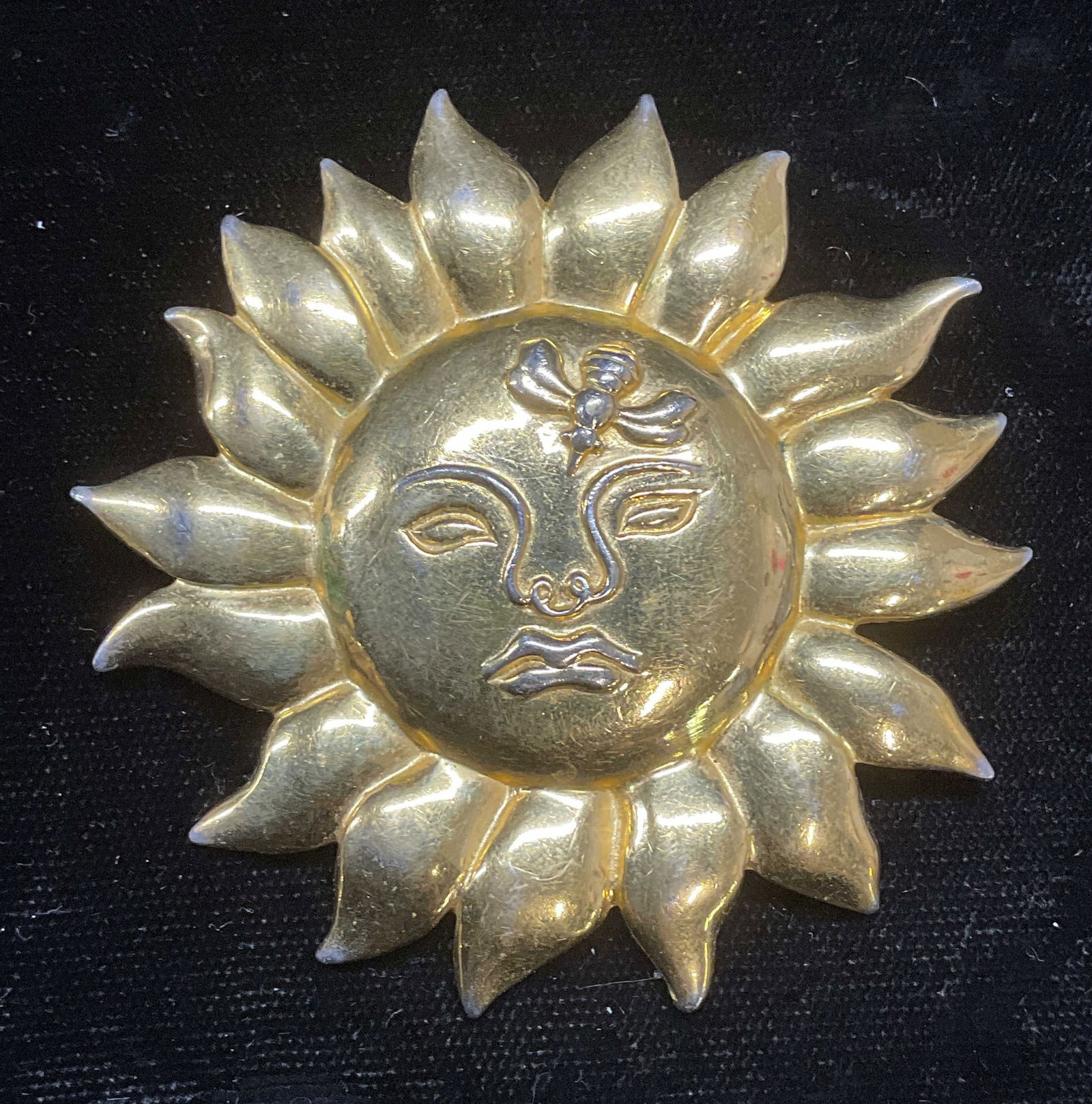 1990 MMA Gold Tone Sun Pendant Brooch (1 of 6)