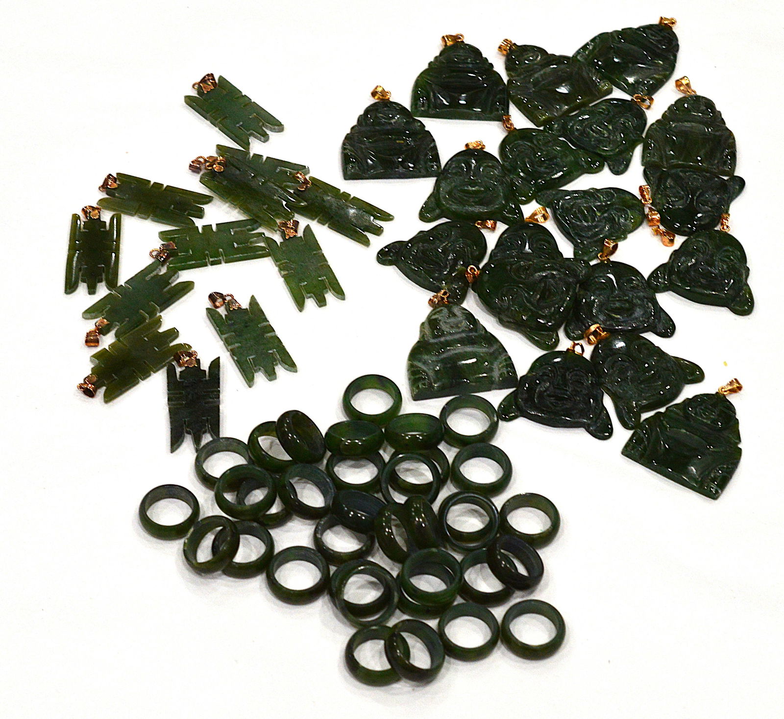 Lot of Jade Pendants & Rings (1 of 3)