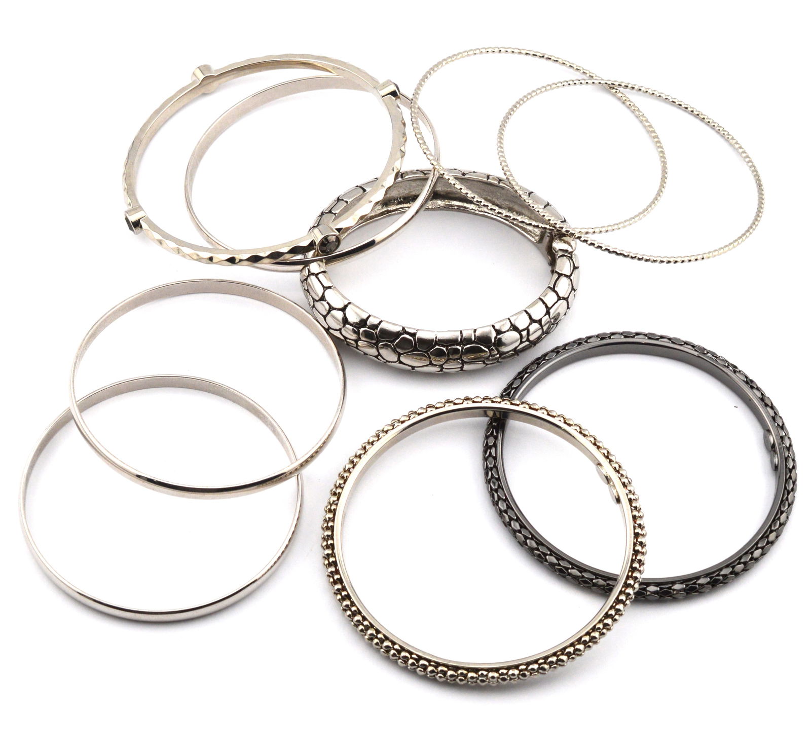 9 Stnlss St Stacking Bangle Bracelets RJGraziano+ (1 of 4)