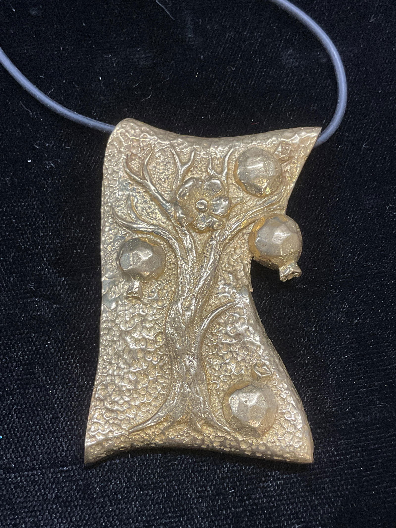 Gold Tone Pomegranate Tree Pendant Necklace (1 of 6)