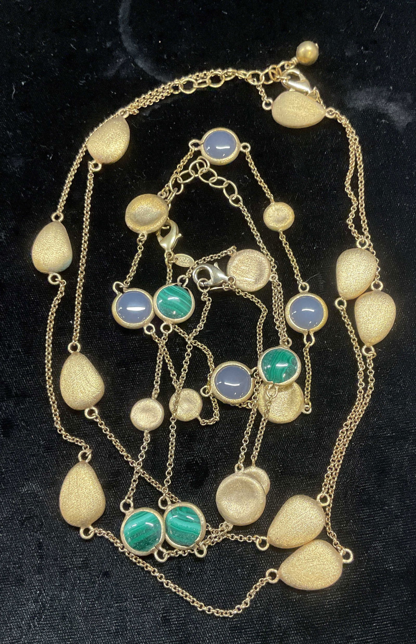 Lot 3 RL Gold Tone Faux Stone Necklaces (1 of 8)