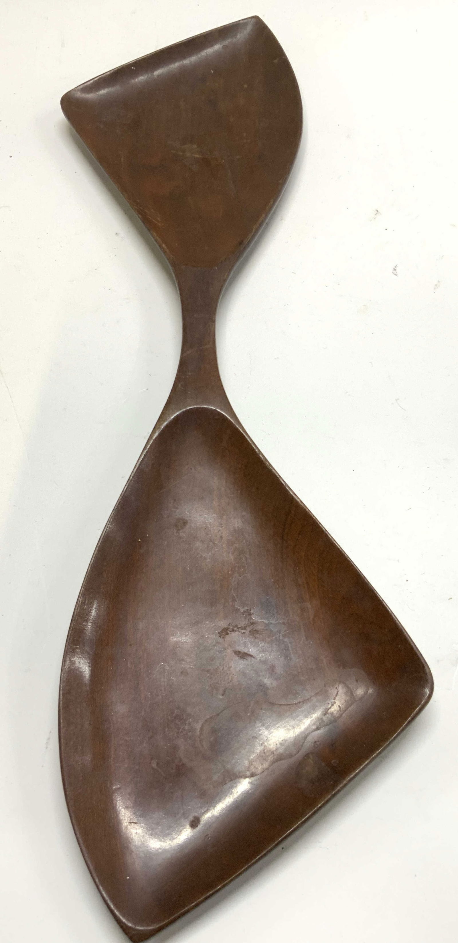 Carved Wooden Two Section Serving Tray Brown (1 of 6)