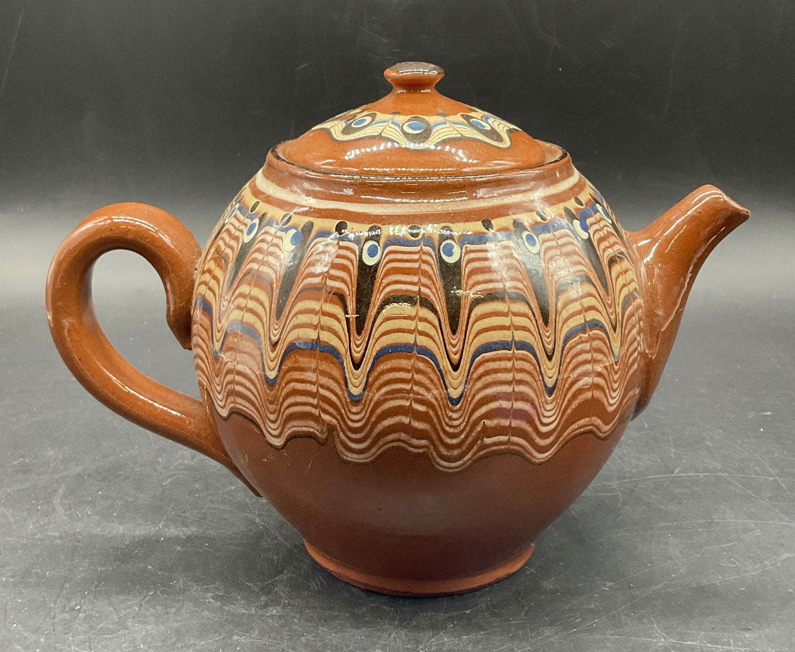 Trademarked Vintage Artisan Pottery Teapot, Lid (1 of 8)