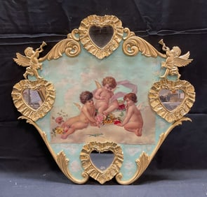 Signed Ellie Haggerty Cherub Carousel Panel