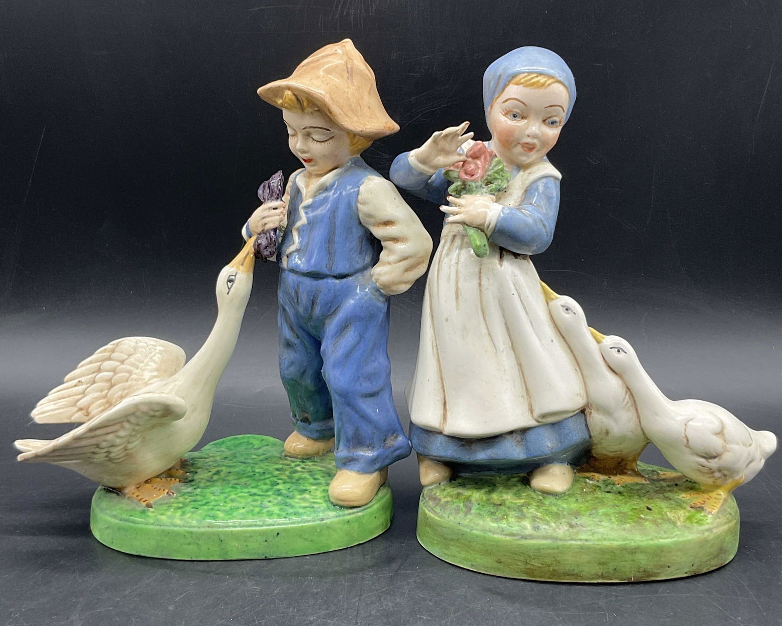 Pr HOLLAND MOLD Ceramic Children W Geese Figures (1 of 8)