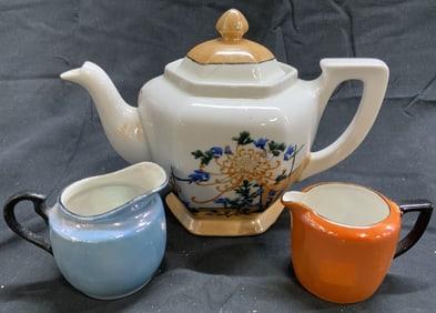 Lot 3 Vntg Porcelain Teapot & Creamers Czech & Jpn