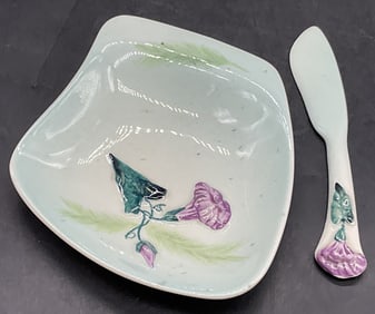 Vintage Carlton Ware Ceramic Dish & Spoon