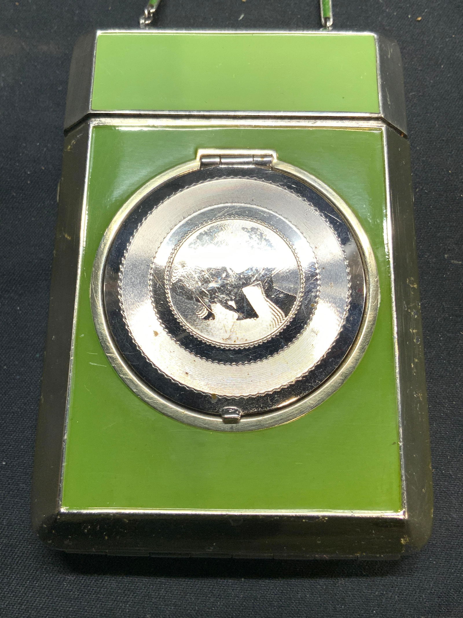 TERRI Vntg Art Deco Makeup Case W Enamel Finish (1 of 8)