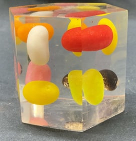 Jellybean Motif Acrylic Clear Paperweight