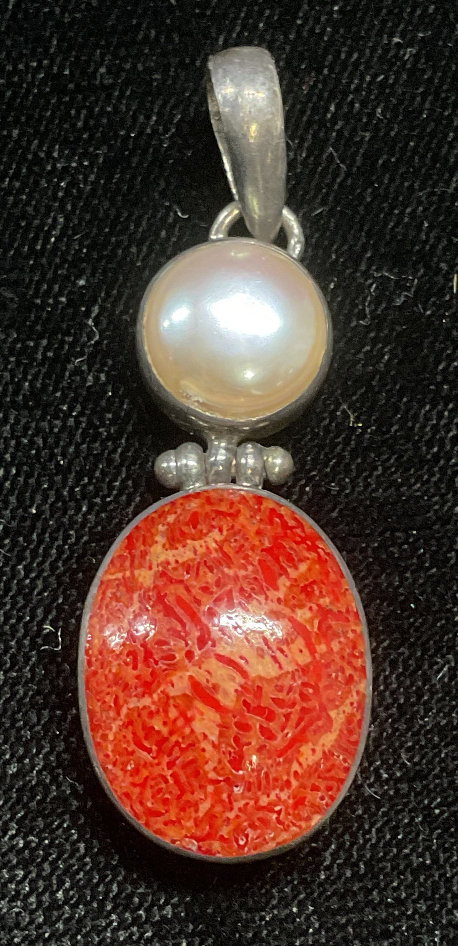 Vintage Sterling Silver Pearl & Shell Pendant (1 of 6)