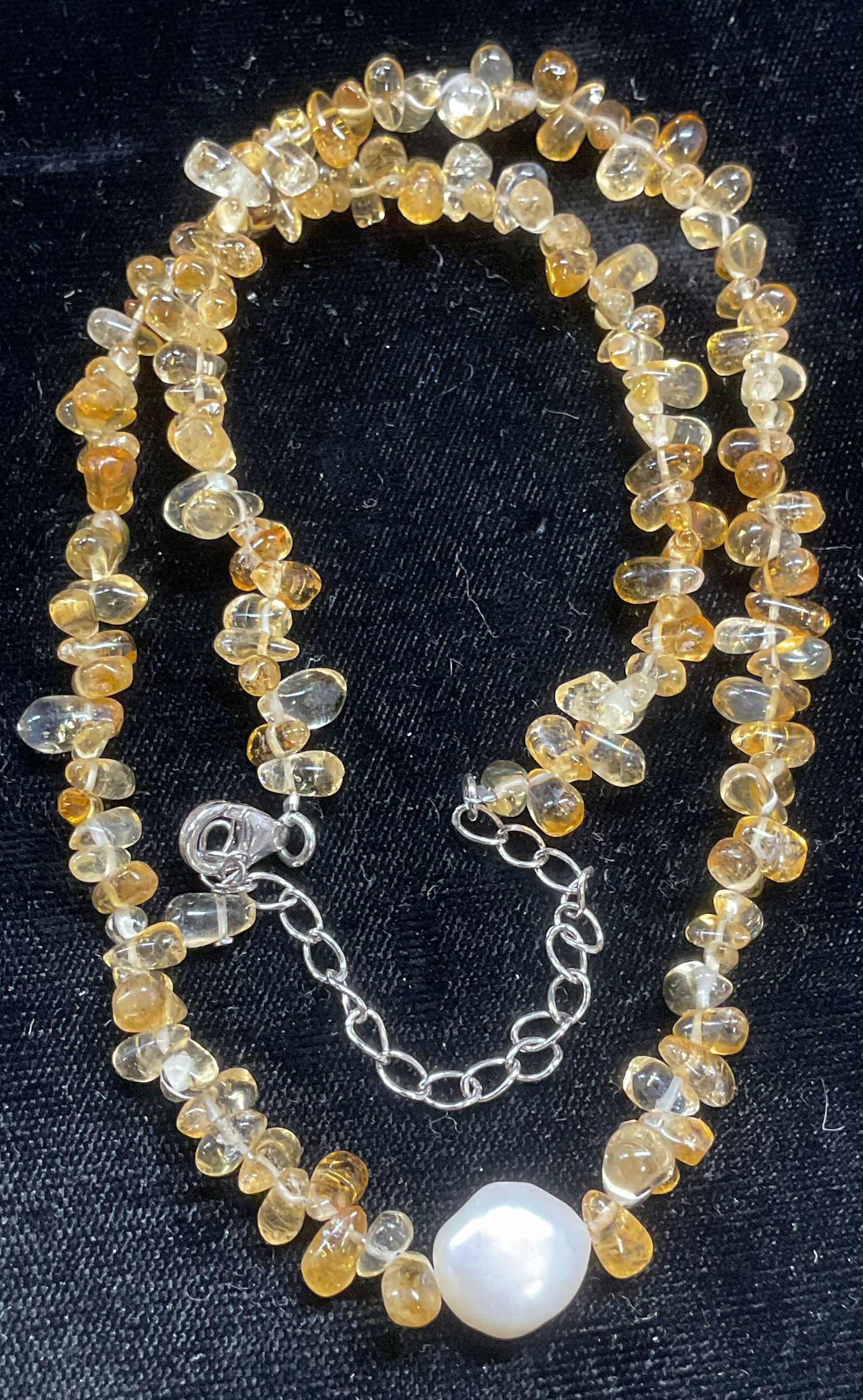Citrine Chip Beaded & Pearl Necklace (1 of 6)