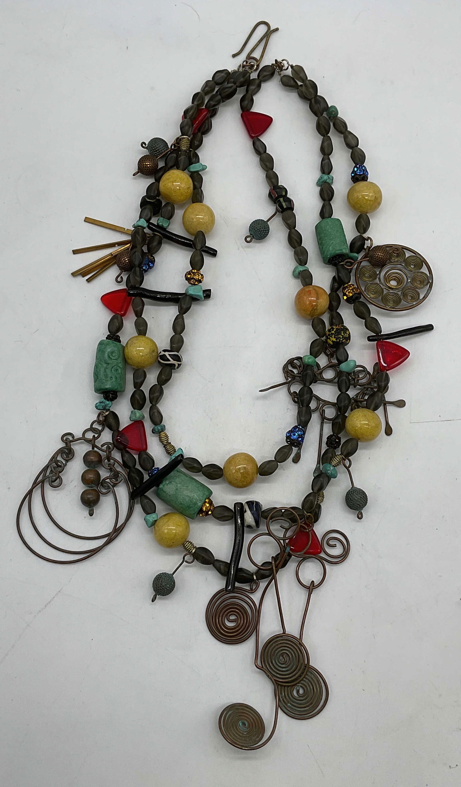 Glass, Lucite, Crystal Beaded Statement Necklace (1 of 6)