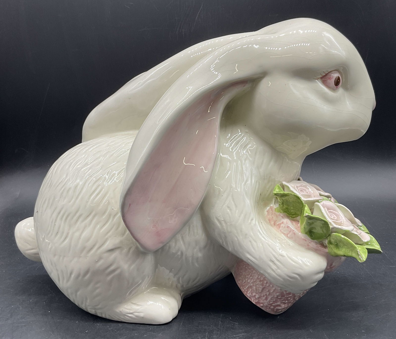 Hand Painted Ceramic Bunny Rabbit Figural Statue (1 of 7)