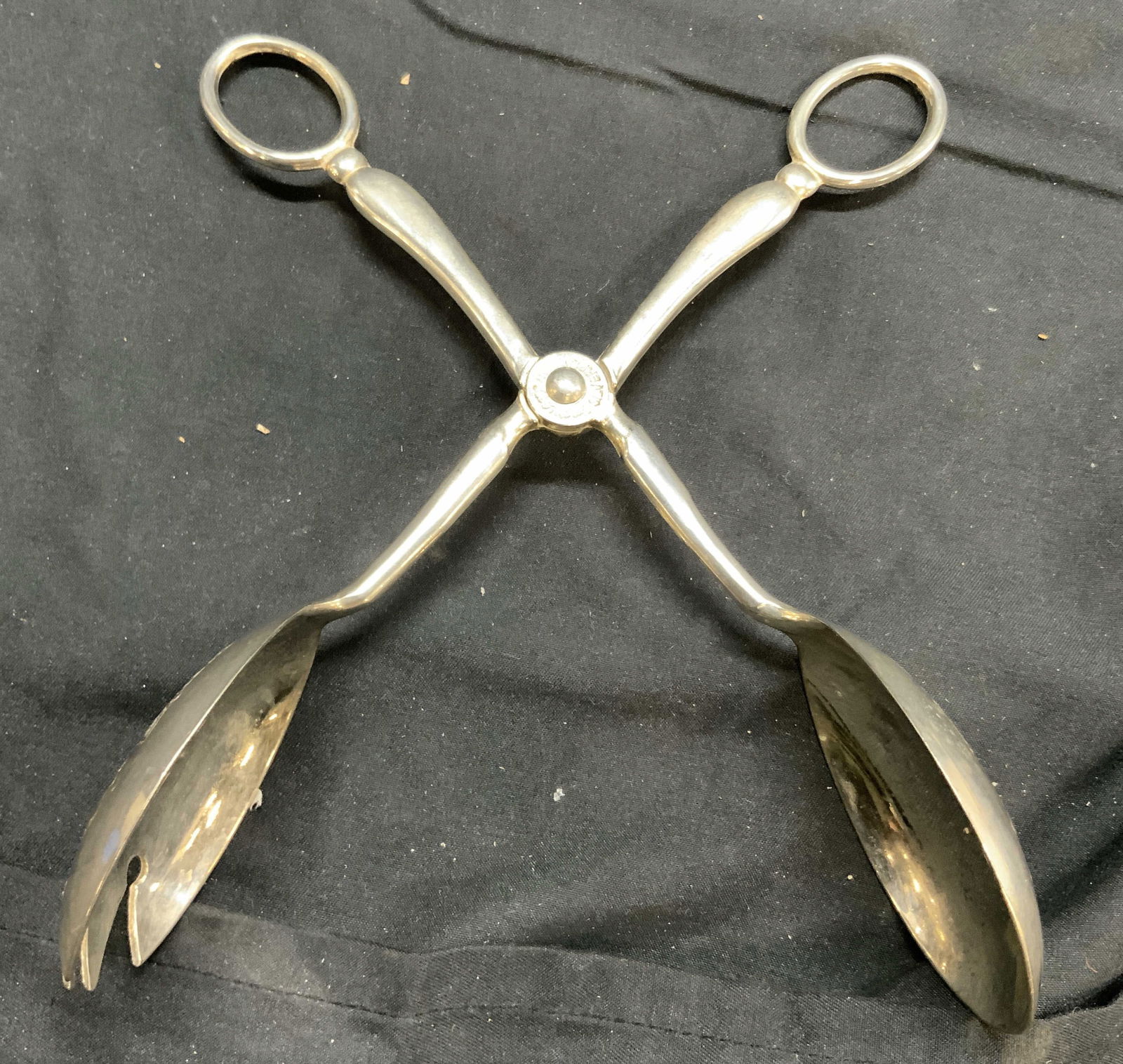 LEONARD Silver Plate Serving Scissors Tongs ITALY (1 of 6)