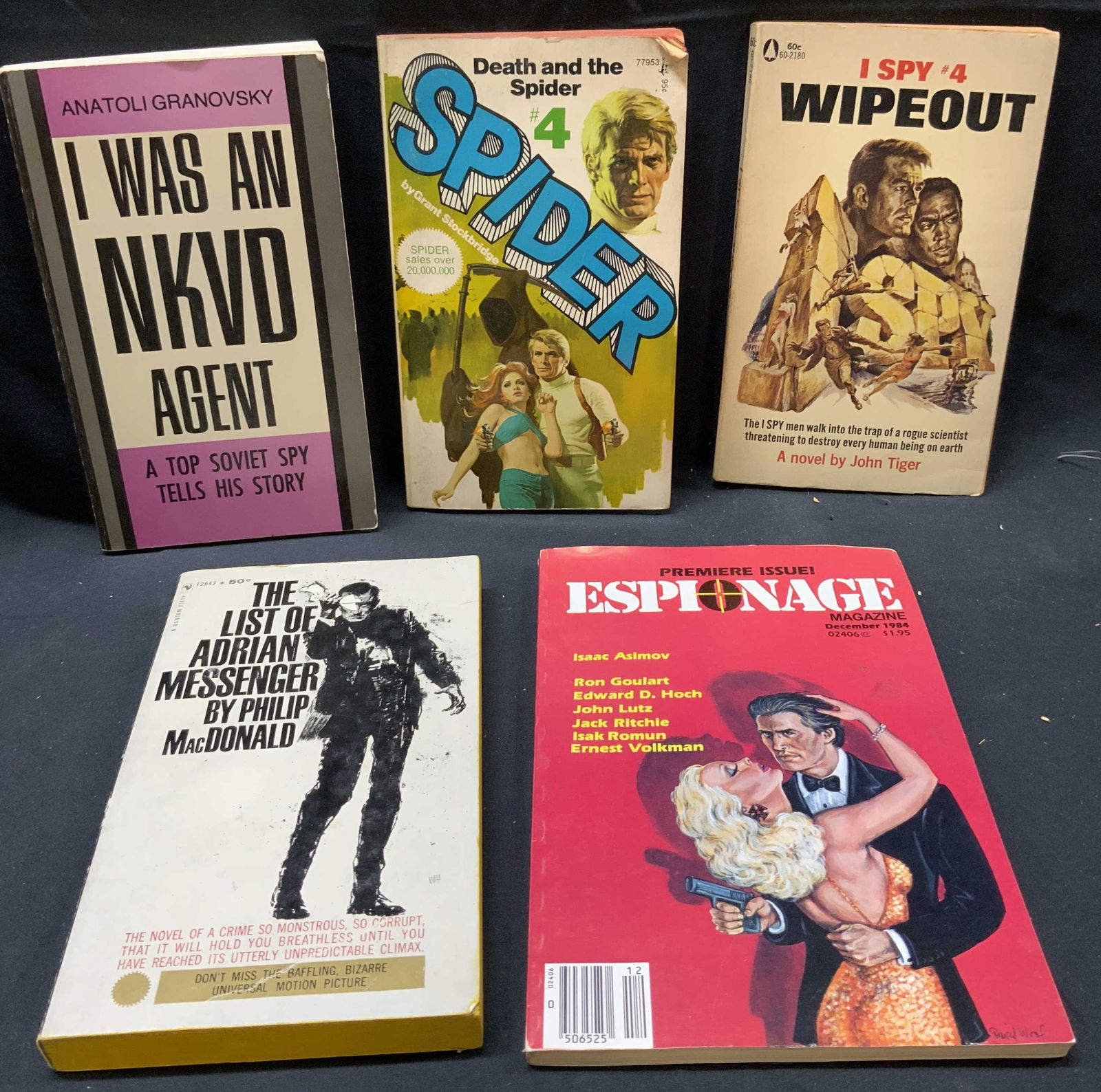 Lot 5 Soft-Cover Spy Novels- Illustrations 1959+ (1 of 8)