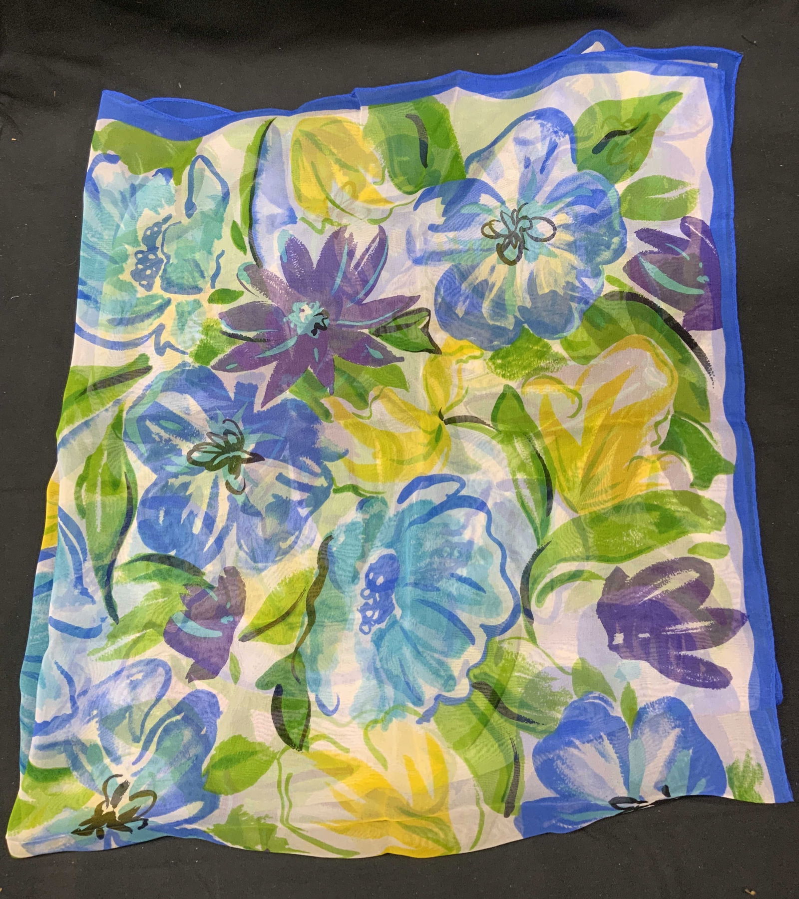 Floral Multi-Color Silk Scarf (1 of 6)