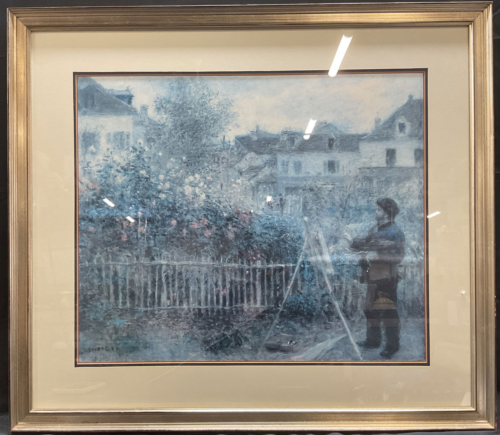 Framed Renoir Litho, Monet Painting In Garden (1 of 6)