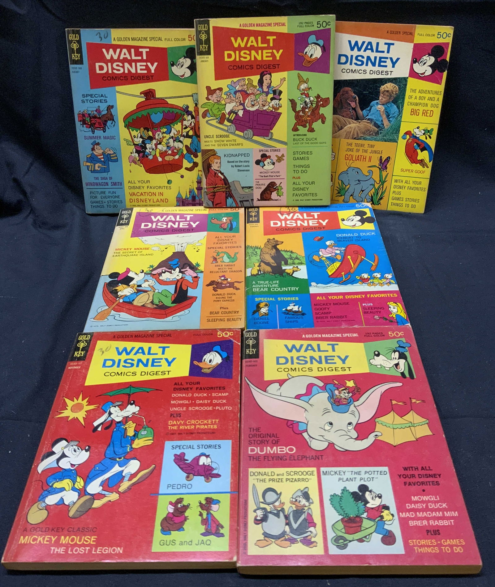 Lot 7 1969-1970s Walt Disney Comics Digest (1 of 10)