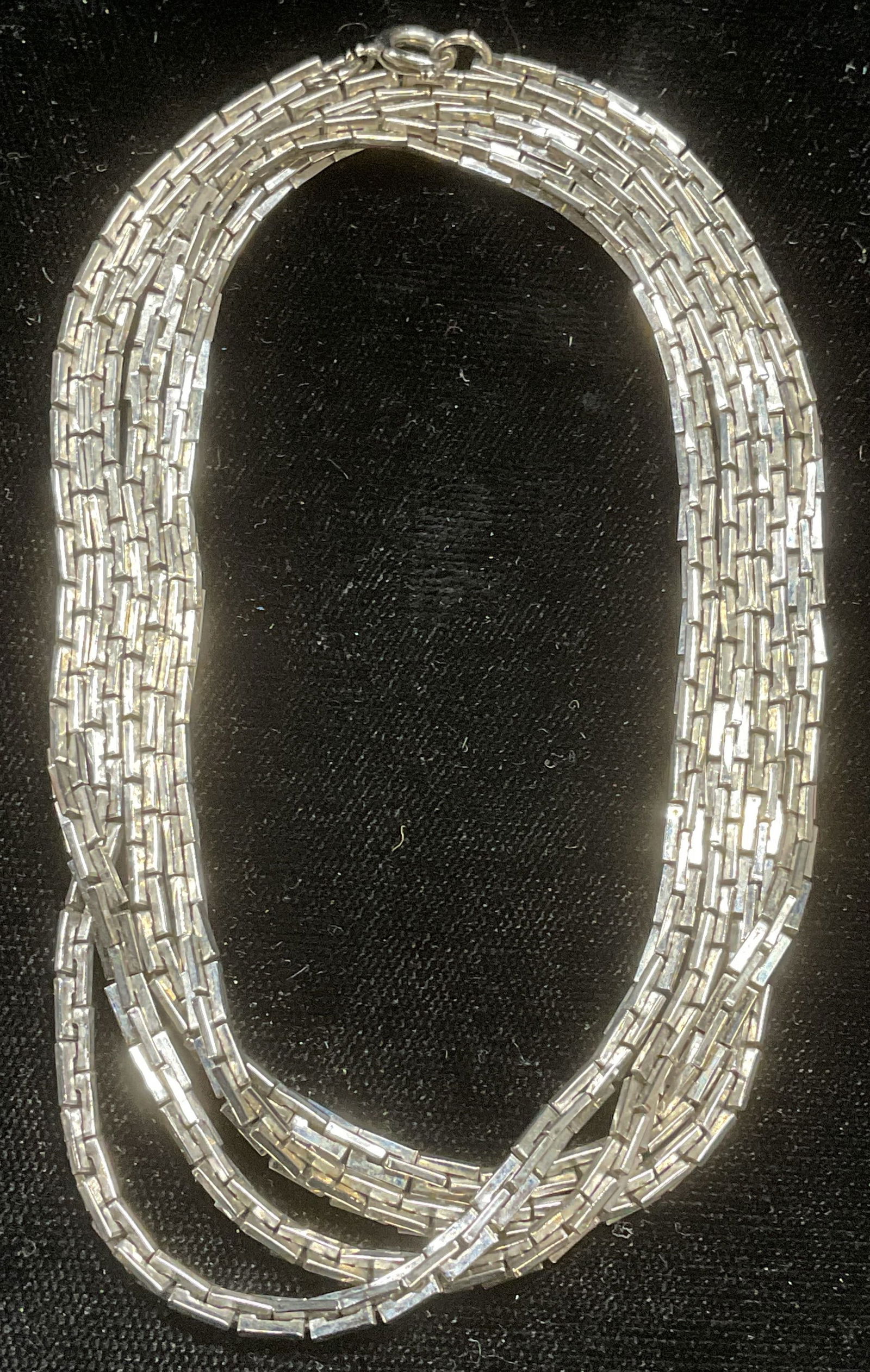 Vintage Silver Tone Box Chain Necklace, 19 In: Vintage silver tone box chain necklace. Drop length approx 19 inches. Some wear including scratching observed. Jewelry, estate jewelry, costume jewelry, cocktail jewelry, fashion jewelry, accessories,