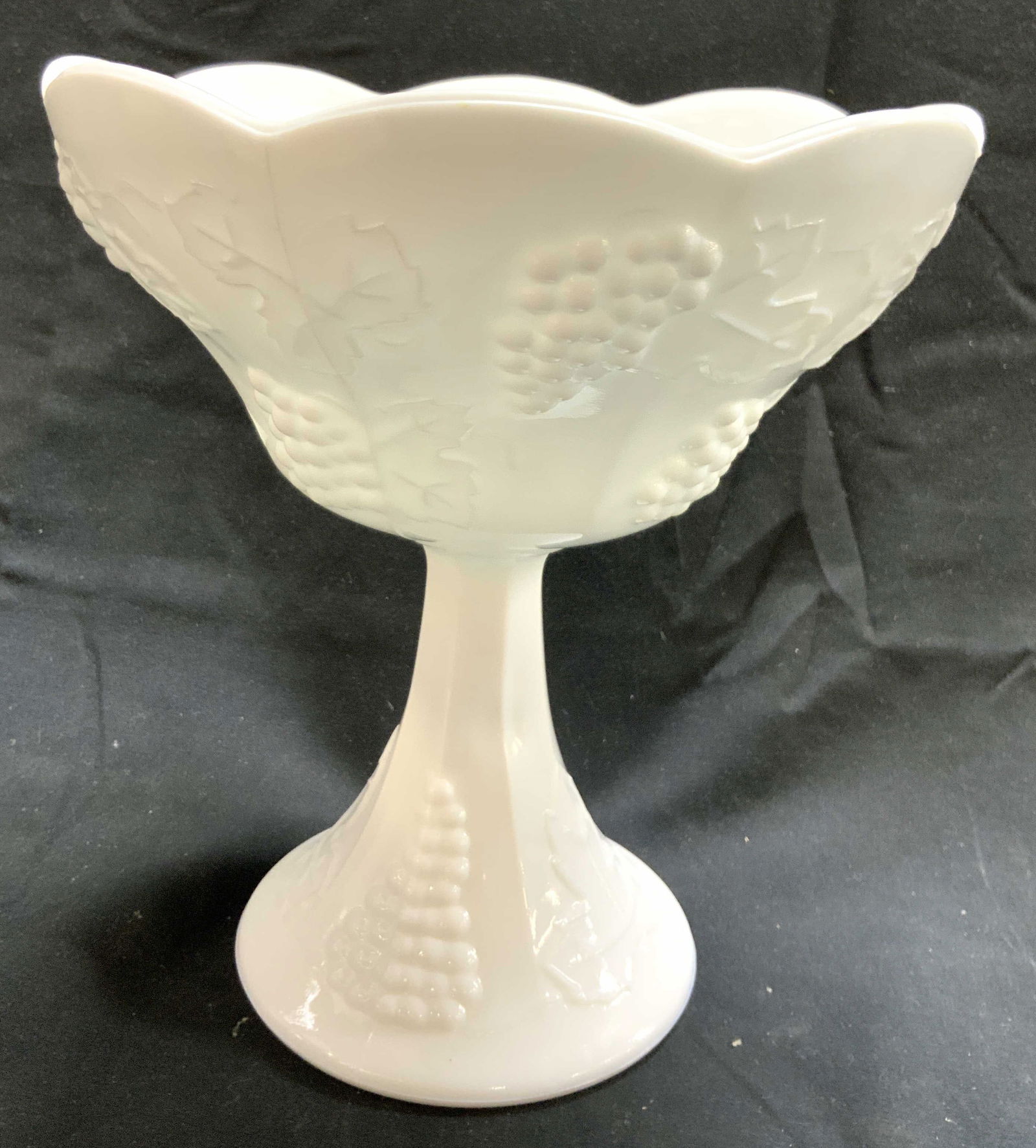 Vintage Pedestaled Milk Glass Vessel (1 of 6)