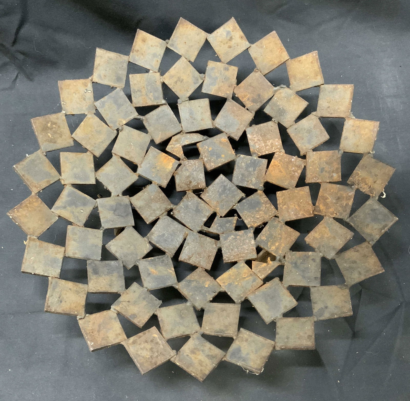 Cast Iron Geometric Centerpiece Bowl 12in (1 of 6)