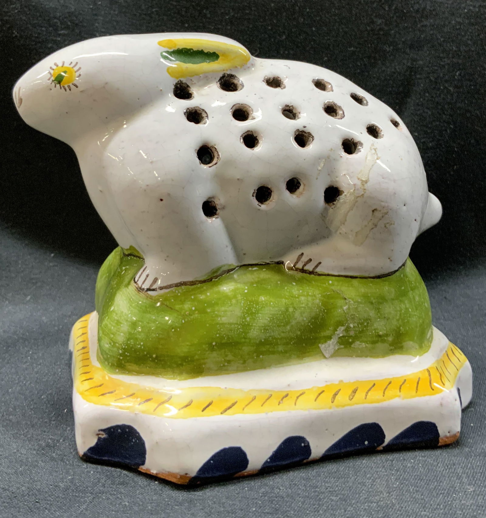 Vntg Crmc Rabbit Pomander Potpourri Holder Portugal (1 of 7)