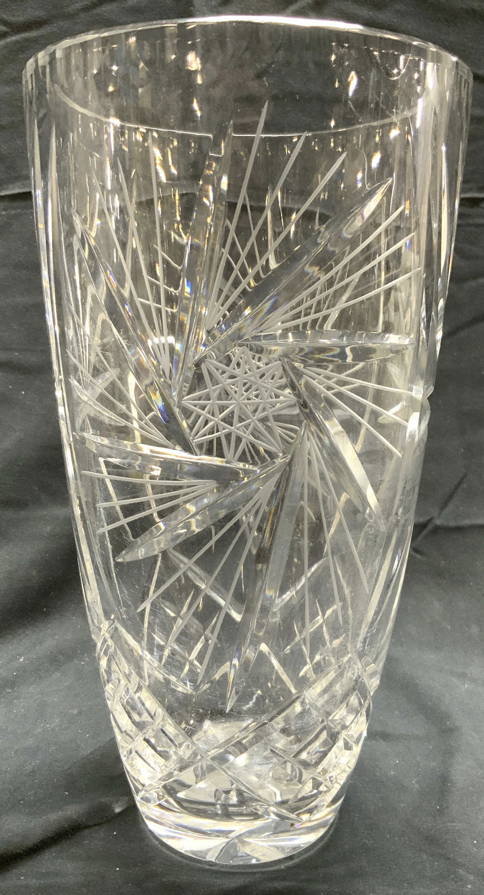 Vintage Cut Crystal Vase Vessel (1 of 6)