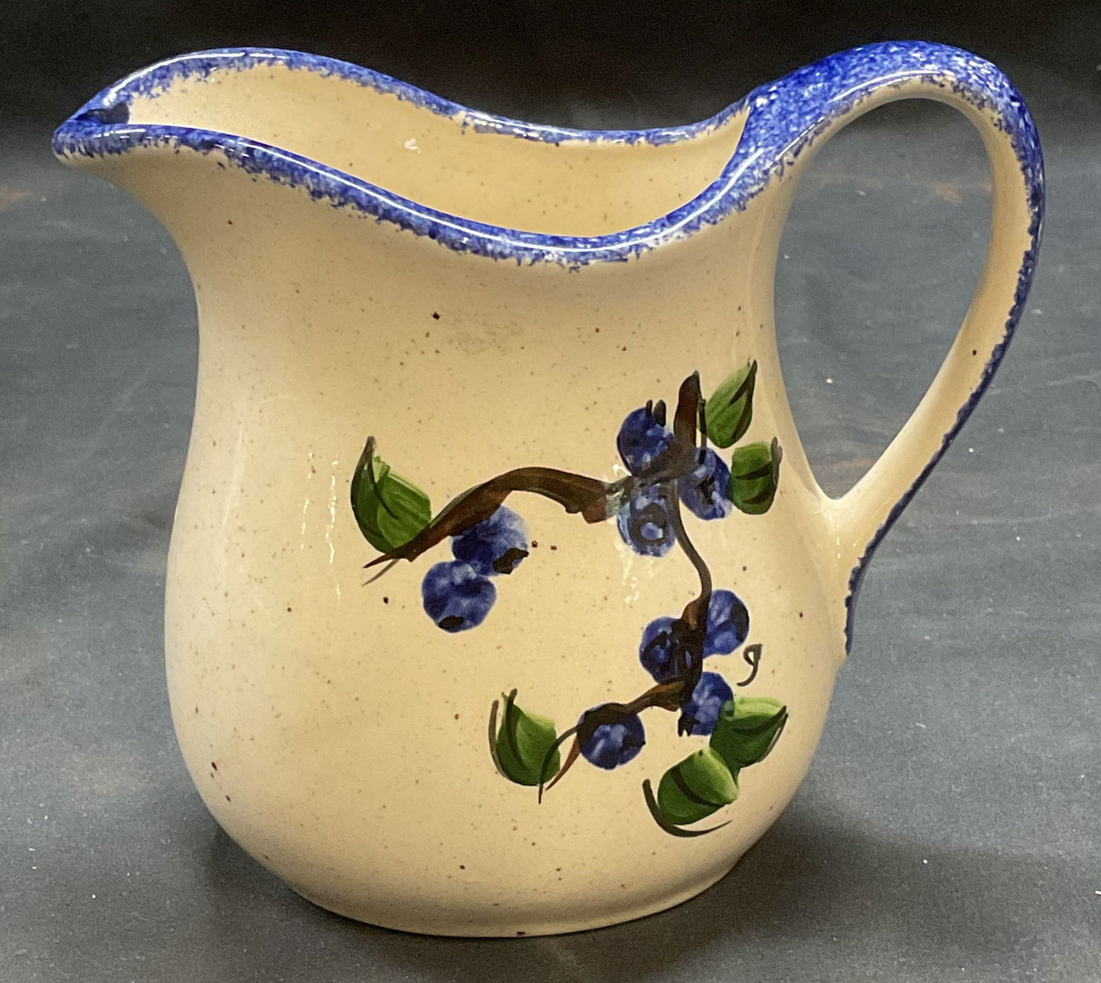 Vintage Ceramic Hand Painted Blueberry Pitcher (1 of 6)