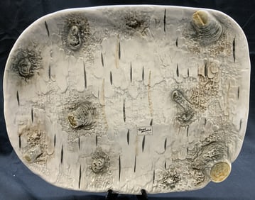 Dept 56 Japan Birch Bark Serving Platter NIB