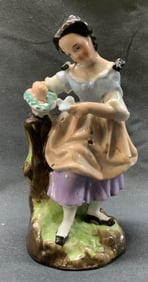 Signed Vintage Porcelain Women Figurine